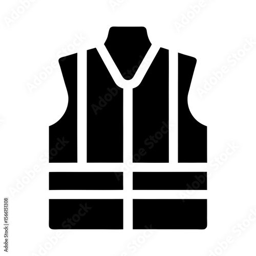 Construction worker wearing safety vest in clear and minimal vector silhouette