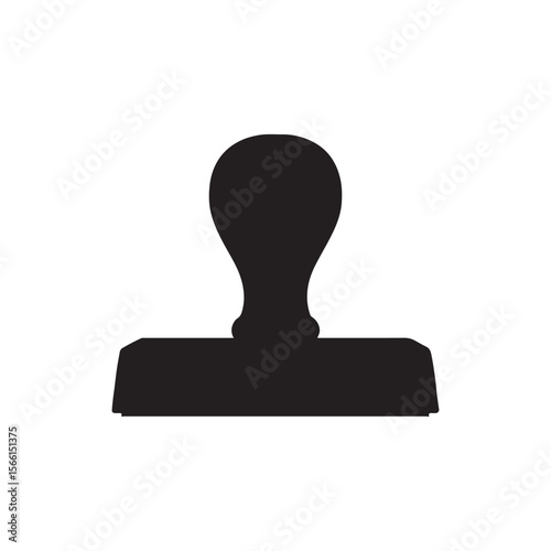 Wooden rubber stamp silhouette vector isolated on white background