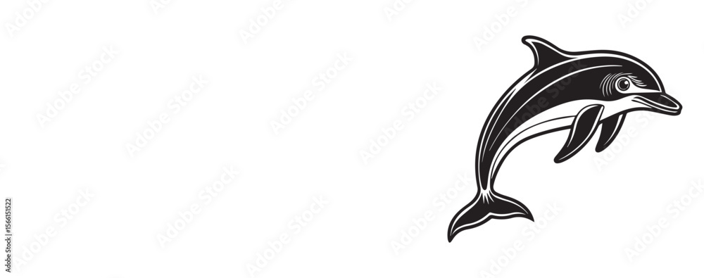 Fototapeta premium Dolphin icon set vector illustration logo sticker design silhouette 