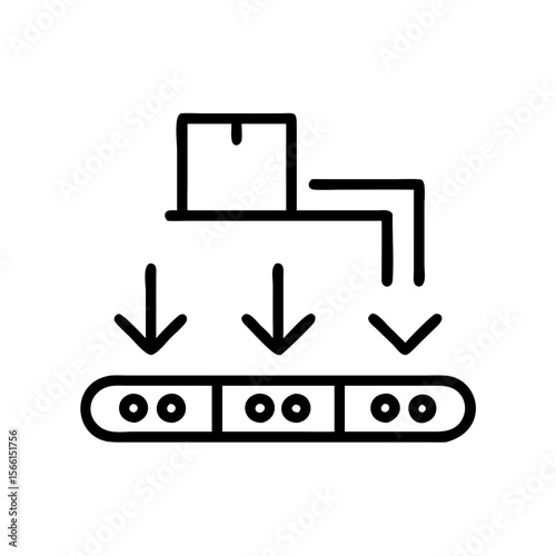 Package sorting system with boxes on conveyor belt  