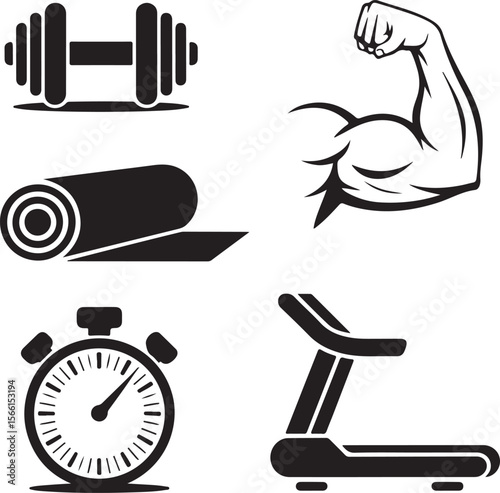 Gym Workout Fitness Icons Pack | Editable Vector Clipart

