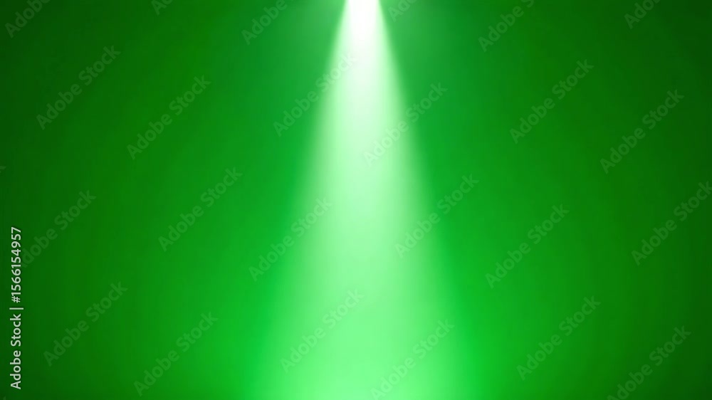 Light beam shining on a green background, great for concerts, events, stage backgrounds and visual effects.