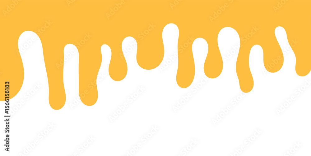 Obraz premium Dripping sweet yellow honey, isolated melting maple syrup. Vector golden organic sticky oil or juice liquid with drops. Flowing droplets of nectar