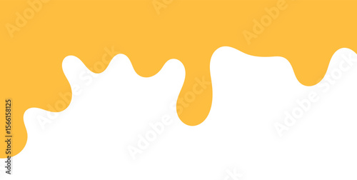 Dripping sweet yellow honey, isolated melting maple syrup. Vector golden organic sticky oil or juice liquid with drops. Flowing droplets of nectar