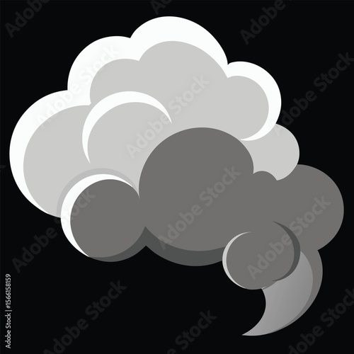 Wide Set of Smoke or Steam Clouds on Black Background – Realistic Vapor Effect