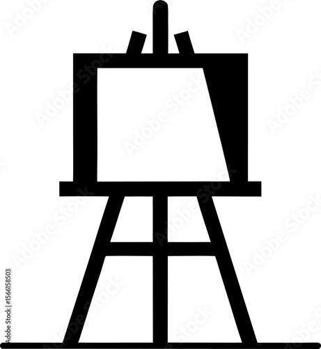 Art Easel with Canvas Icon Black Vector Illustration