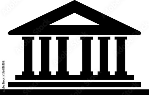 Financial Institution Building Monochrome Icon