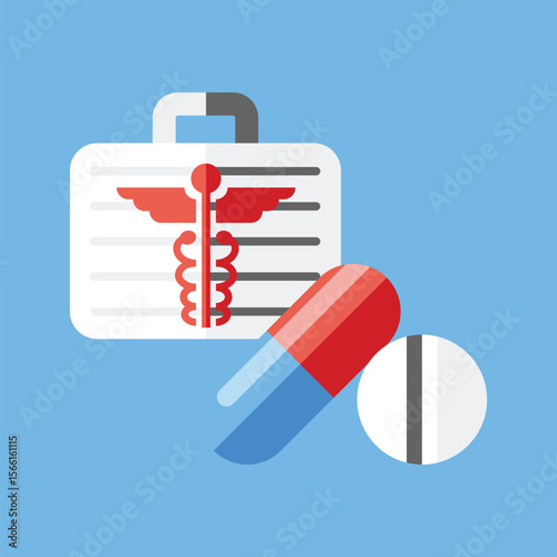 Medical and Pharmaceutical icon set with prescription pad, medicine bottle, pill dispenser, lab test, blood donation, medical conference, research study, medical ethics icon. Simple glyph 