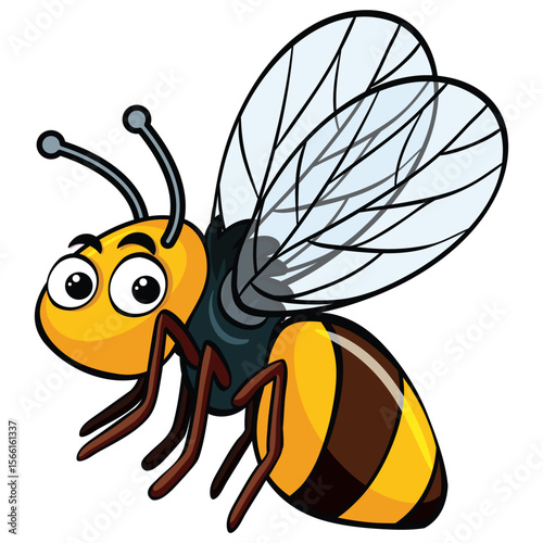 set cartoon bee character with flower honey barrel hive honeycomb vector design
