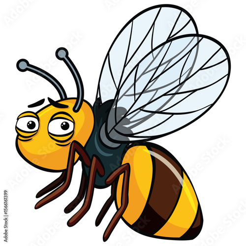 set cartoon bee character with flower honey barrel hive honeycomb vector design