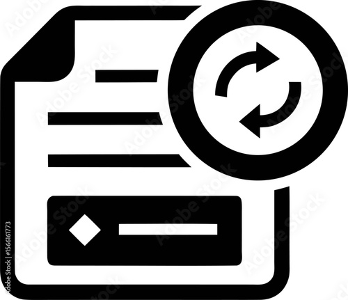 Refund Request Icon Black and White Vector
