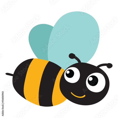 set cartoon bee character with flower honey barrel hive honeycomb vector design
