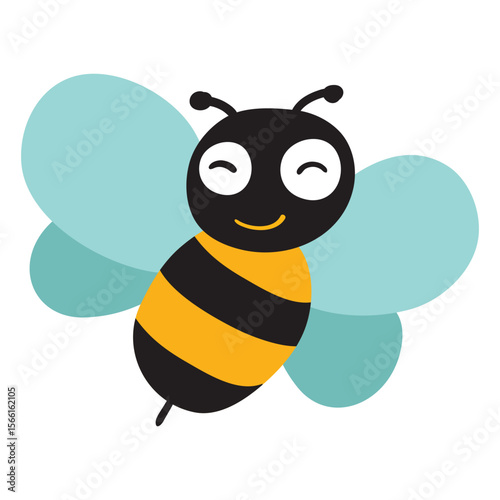 set cartoon bee character with flower honey barrel hive honeycomb vector design