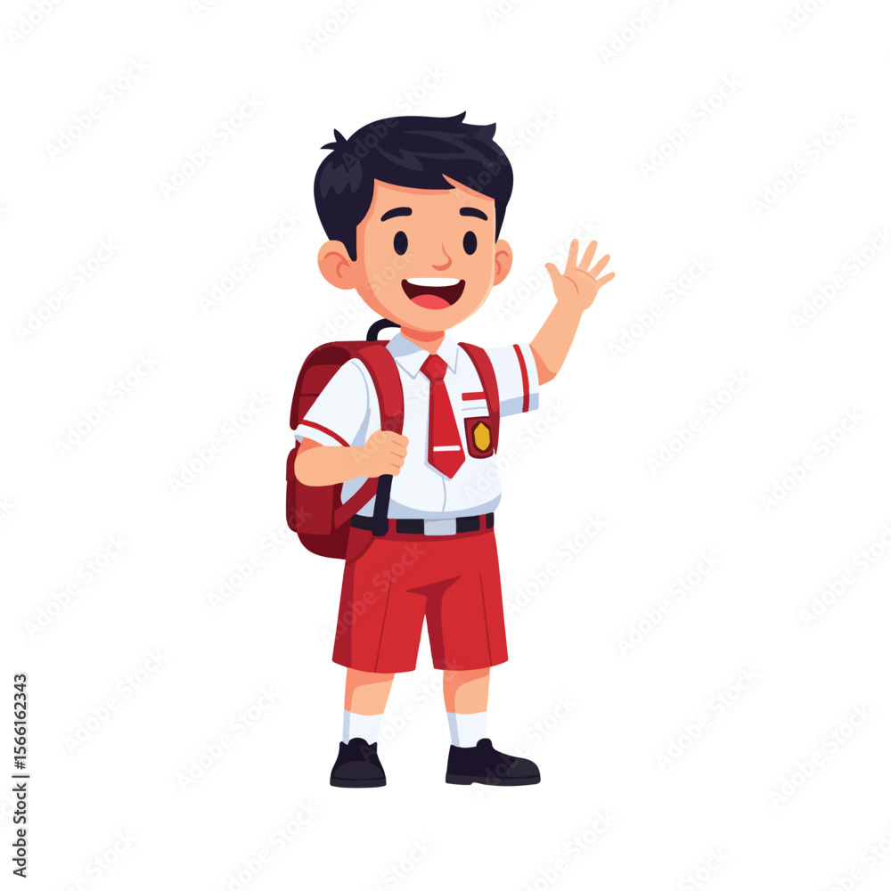 boy in a red shirt vector cartoon illustration boy in a red shirt vector cartoon illustration