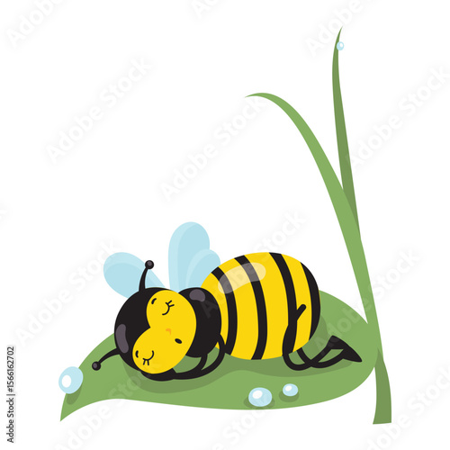 set cartoon bee character with flower honey barrel hive honeycomb vector design