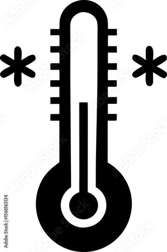 Thermometer with Cold Temperature Icon Vector