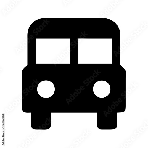 bus vector icon isolated on white