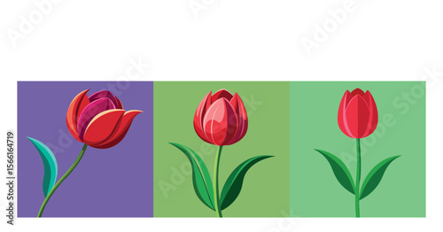 Tulip Vector Silhouette, Tulip Flower, Minimal Smooth Vector Icon for Logo, Print, and Decoration