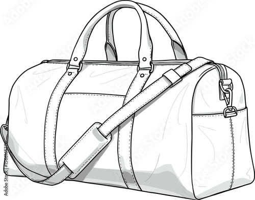 Minimalist Duffle Bag Design with Adjustable Strap, Perfect for Travel or Gym Use