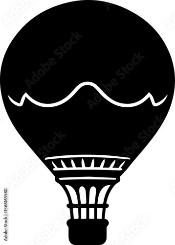 Hot Air Balloon Silhouette Icon