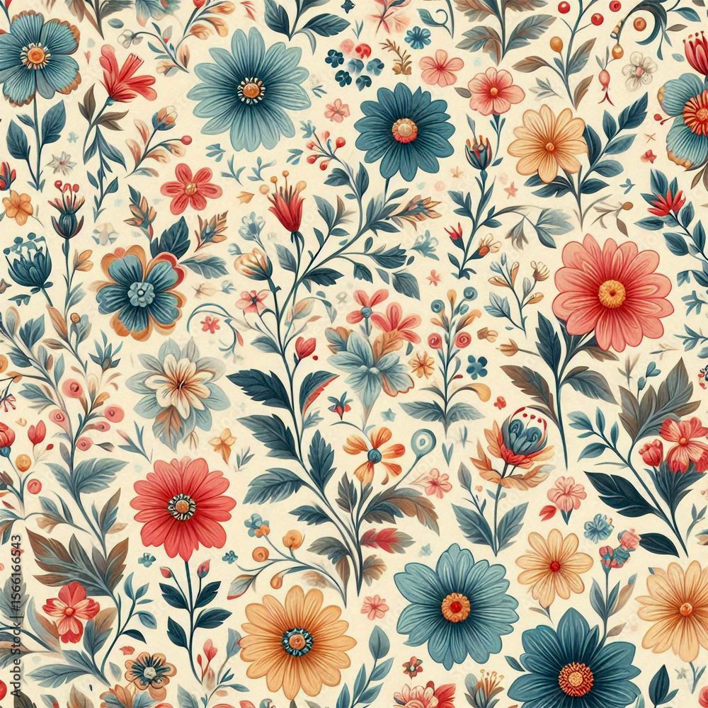 Daisies pattern outdoors spring illustration Daisies pattern outdoors spring illustration