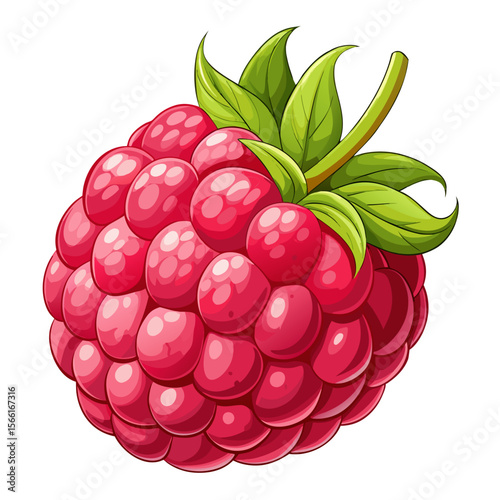 Realistic Ripe Raspberry PNG Vector on Transparent Background