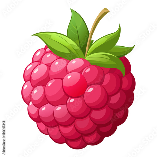 Realistic Ripe Raspberry PNG Vector on Transparent Background