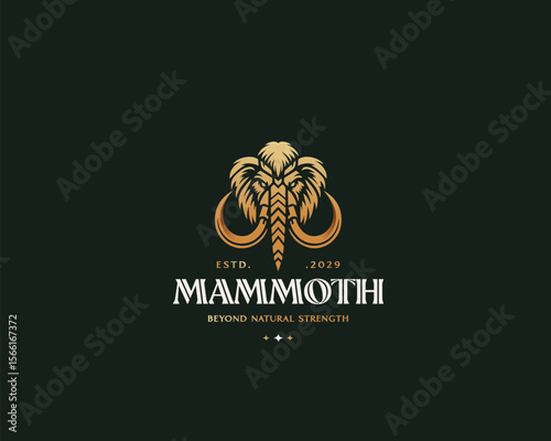 vintage majestic beast mammoth logo template

