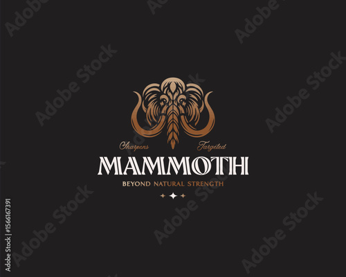 vintage majestic beast mammoth logo template
