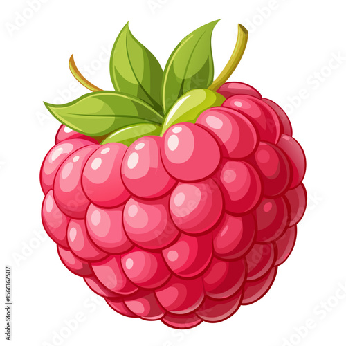 Realistic Ripe Raspberry PNG Vector on Transparent Background