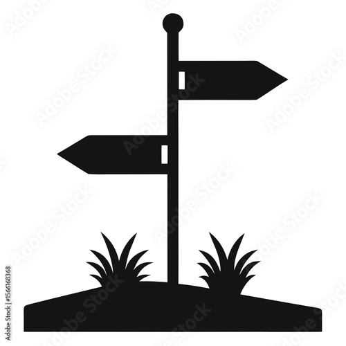vector wooden signpost