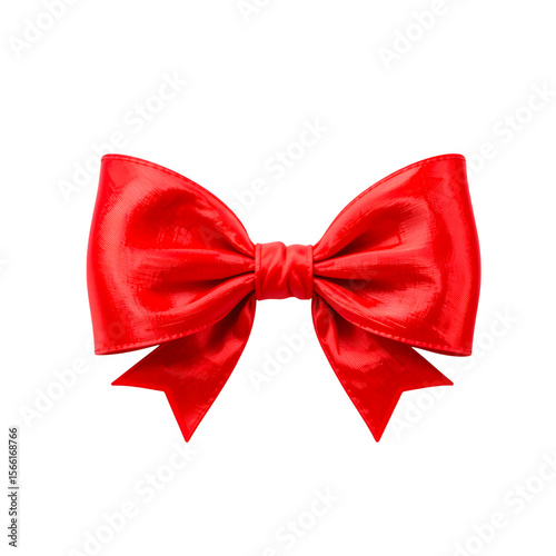 red bow isolated on white, red bow on white background,Shiny Red Ribbon Bow on White Background
