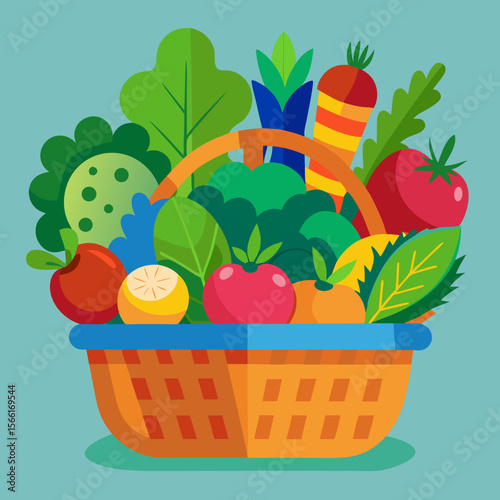 basket with vegetables