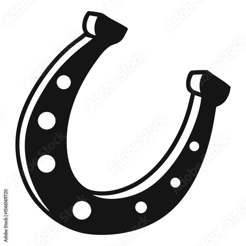 Solid Horseshoe with White Dots Vector Icon