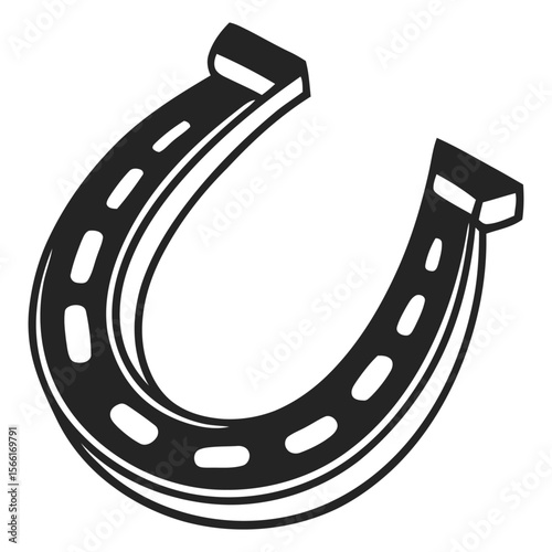 Modern Horseshoe with Slit Holes Vector