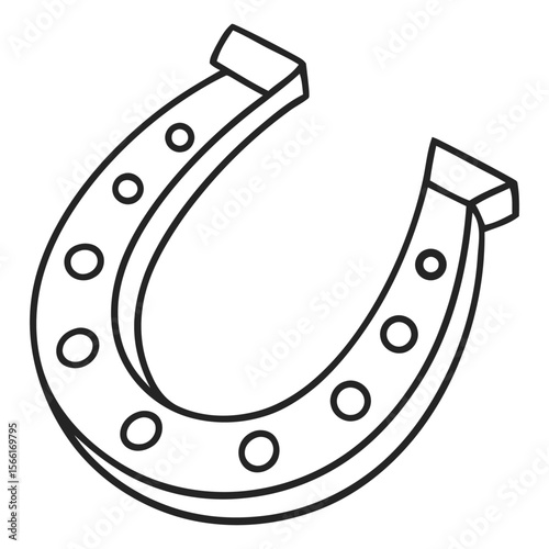 Classic Lucky Horseshoe Outline Icon