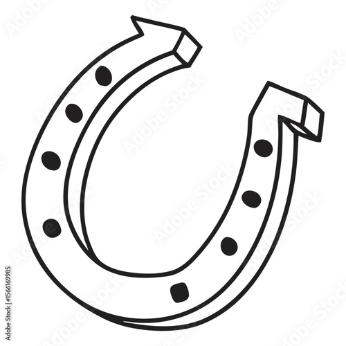 Angled Lucky Horseshoe Outline Vector