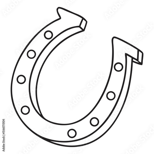 Minimalist Horseshoe Outline Icon Vector