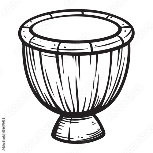 Traditional Bongo Drums silhouette, a vibrant percussion instrument – Bongo Drums illustration – Bongo Drums vector – Musical instrument silhouette 