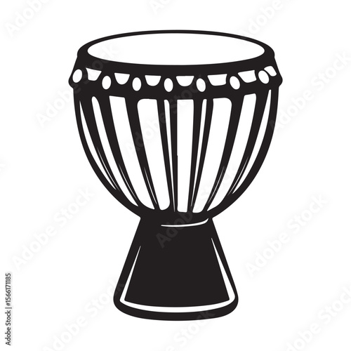 Traditional Bongo Drums silhouette, a vibrant percussion instrument – Bongo Drums illustration – Bongo Drums vector – Musical instrument silhouette 