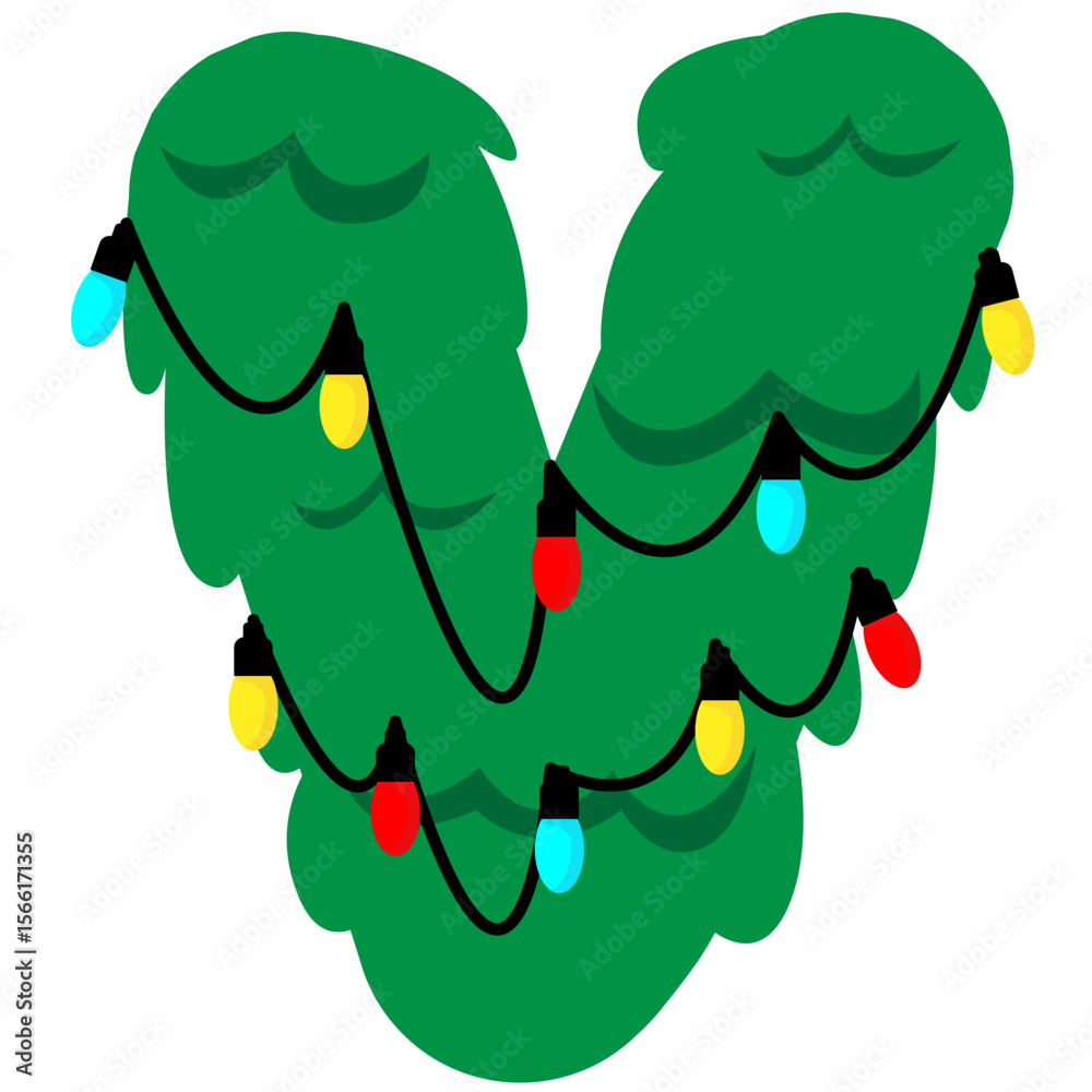 Obraz premium Festive Christmas Tree Alphabet