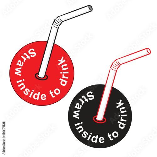 Straw inside to drink icon