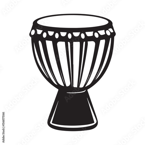 Traditional Bongo Drums silhouette, a vibrant percussion instrument – Bongo Drums illustration – Bongo Drums vector – Musical instrument silhouette 