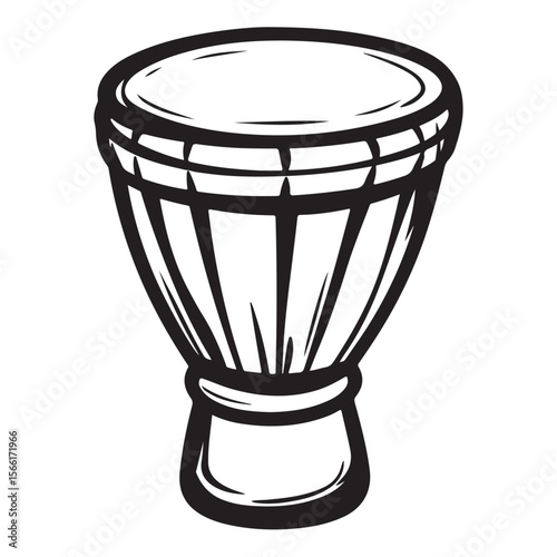 Traditional Bongo Drums silhouette, a vibrant percussion instrument – Bongo Drums illustration – Bongo Drums vector – Musical instrument silhouette 