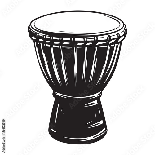 Traditional Bongo Drums silhouette, a vibrant percussion instrument – Bongo Drums illustration – Bongo Drums vector – Musical instrument silhouette 