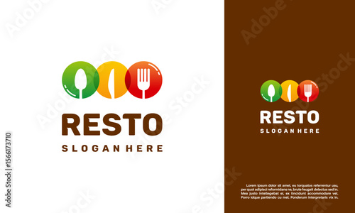 Modern Colorful Food logo designs concept vector, Restaurant logo symbol