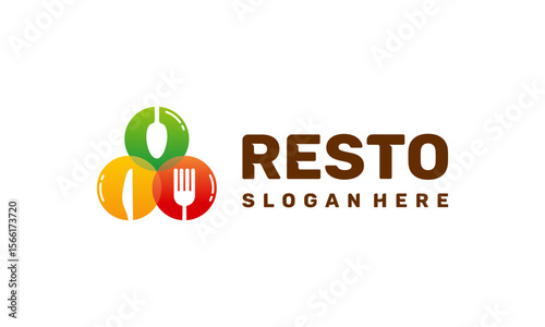 Modern Colorful Food logo designs concept vector, Restaurant logo symbol