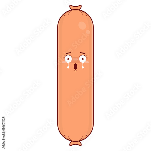 sausage scared face cartoon cute