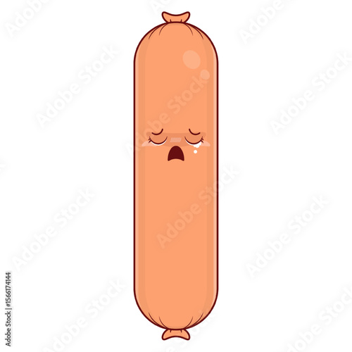sausage crying face cartoon cute