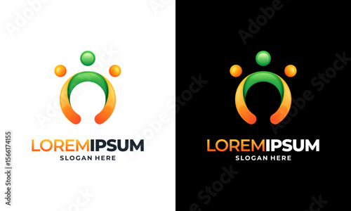 Modern community logo template designs vector illustration, Caring logo template designs, World Care logo symbol